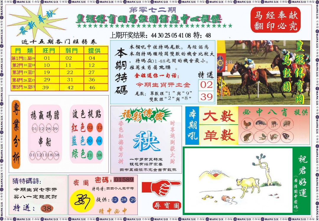 072期体育网马经图[图]