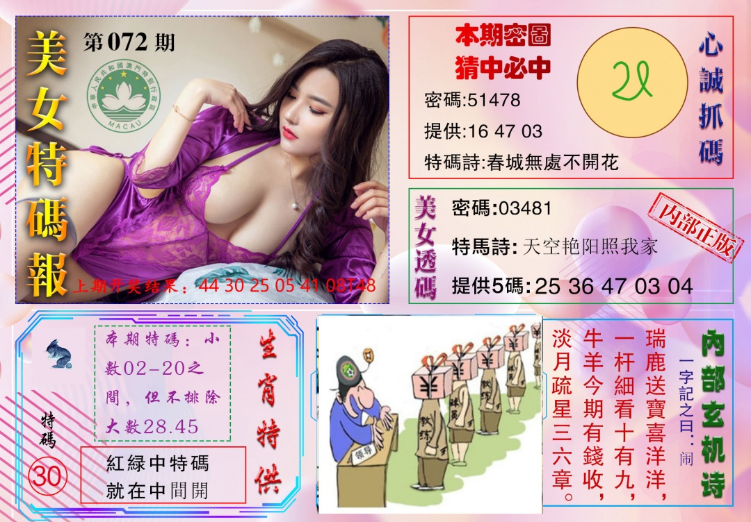 072期美女特码报[图]