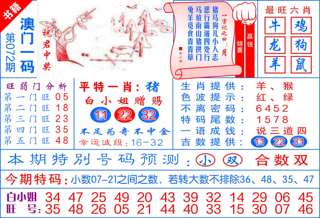 072期澳门飞龙宝典[图]