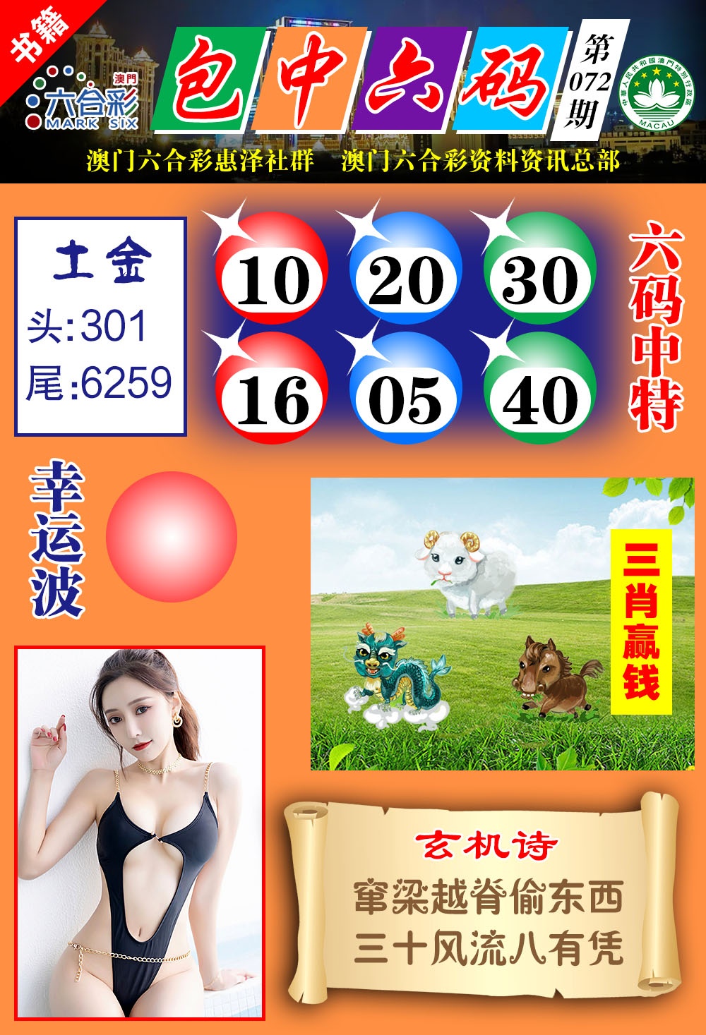 072期澳门包中六码[图]