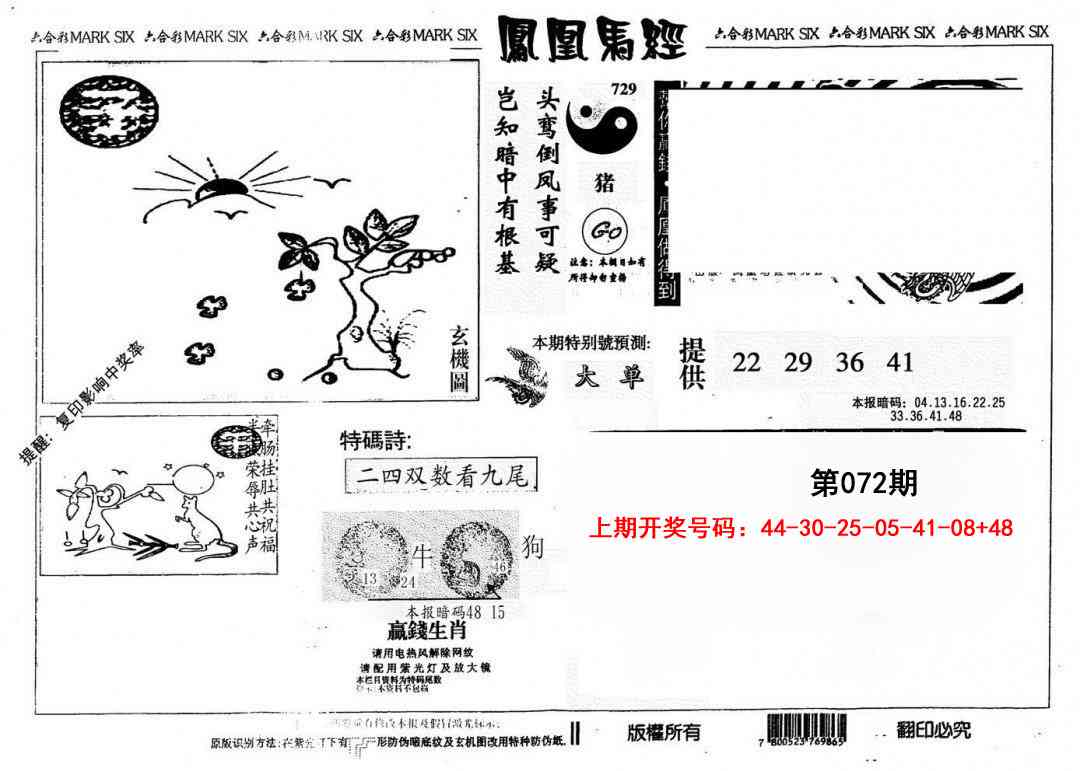 072期另版凤凰马经[图]