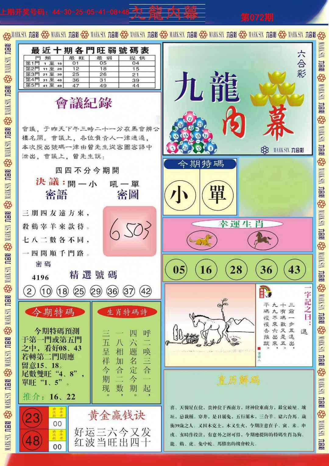 072期九龙内幕A[图]