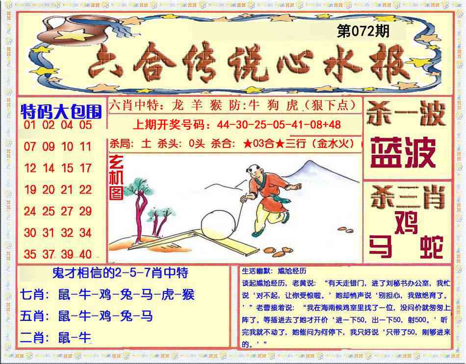 072期六合传说(心水版)[图]