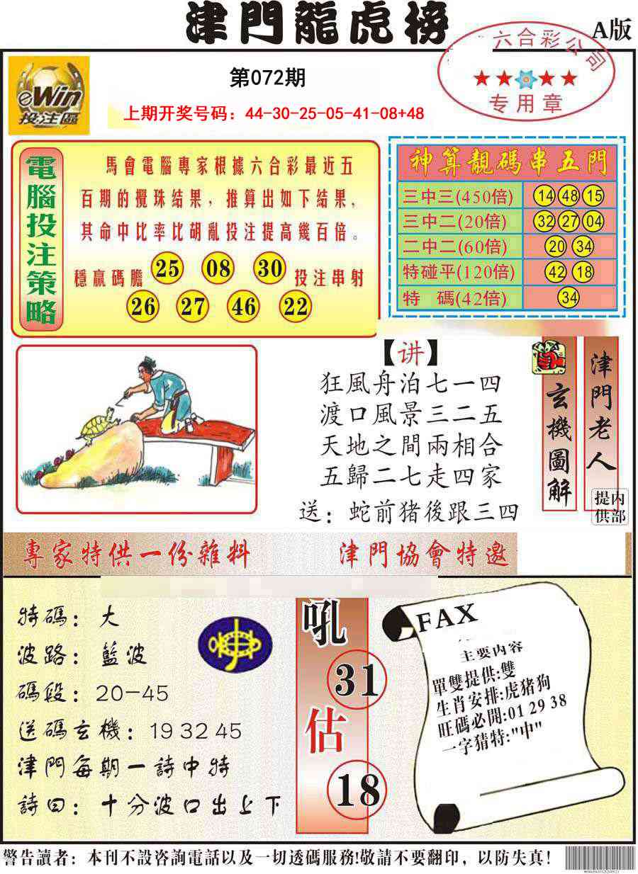 072期津门龙虎榜A[图]