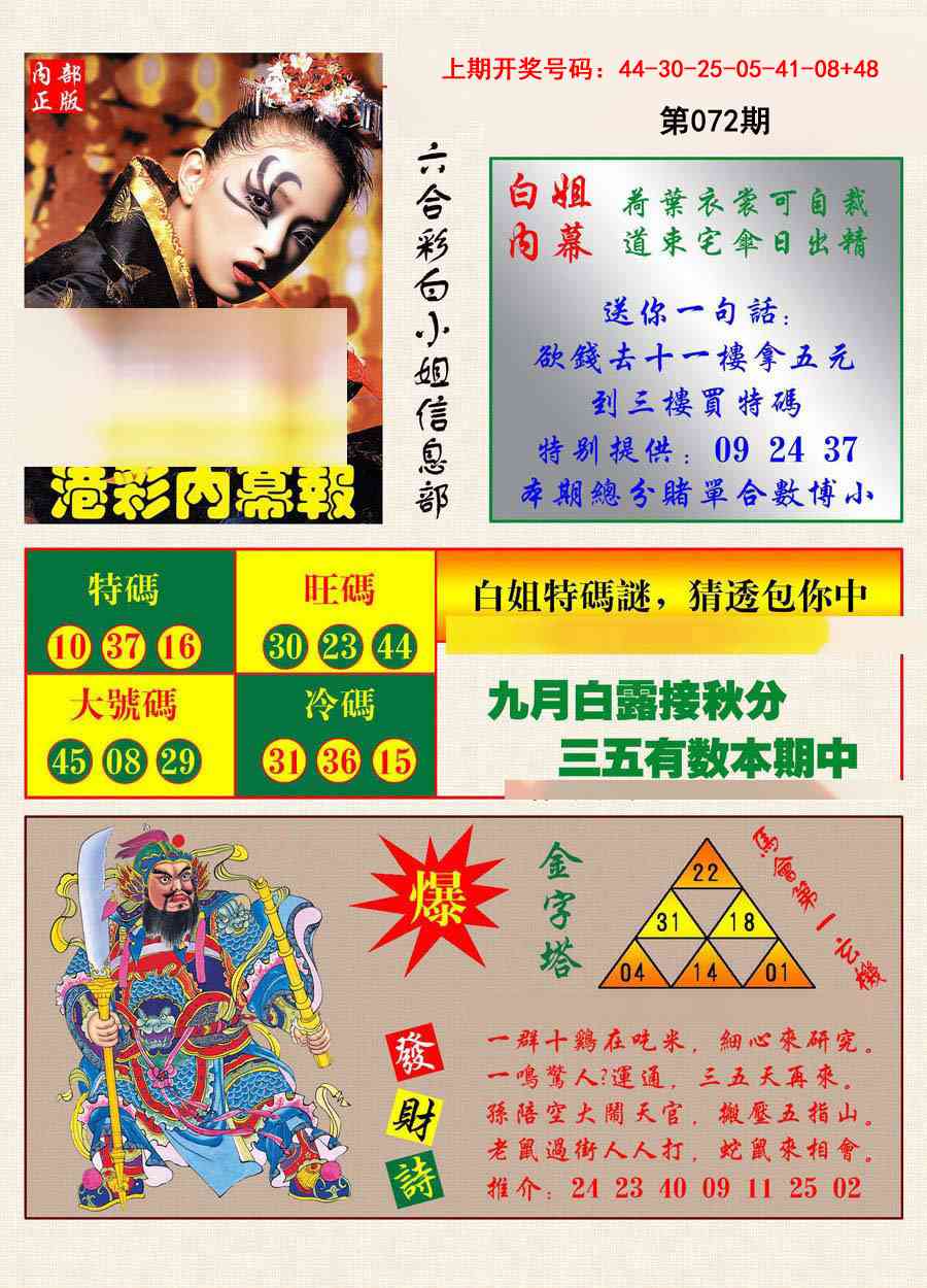 072期港彩内幕报[图]