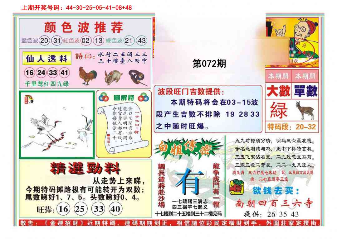 072期金运招财[图]