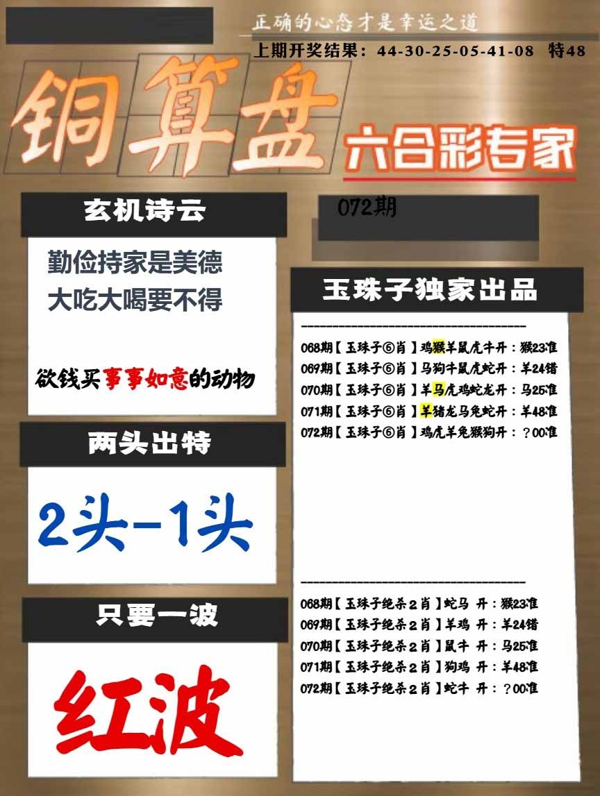 072期白小姐心水[图]